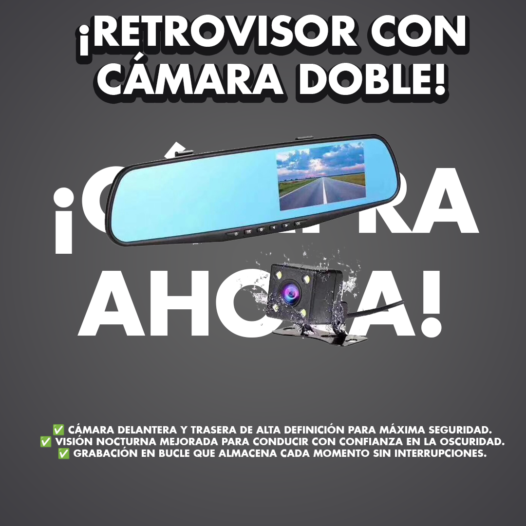 Retrovisor con Cámara Delantera y Trasera